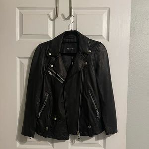 Madewell Washed Leather Oversized Motorcycle Jacket XS